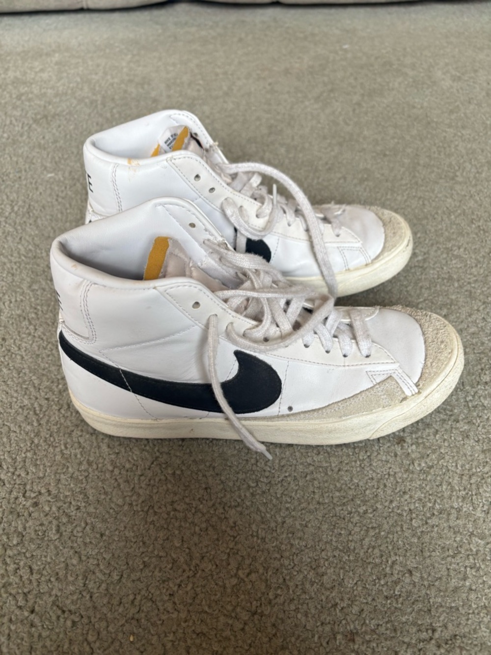Nike White and Black High-Top Sneakers